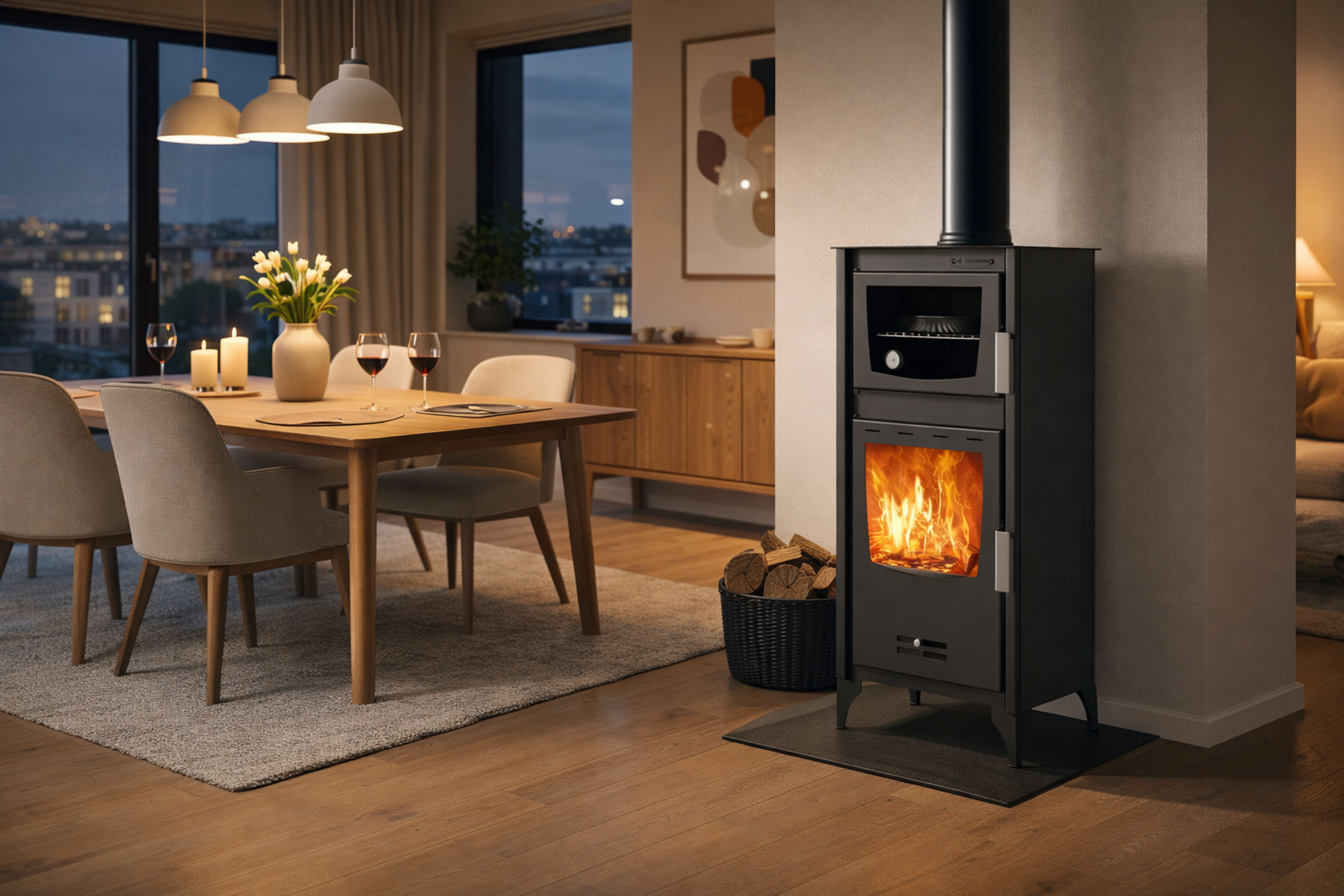 Τζάκι με ξύλα και φούρνο